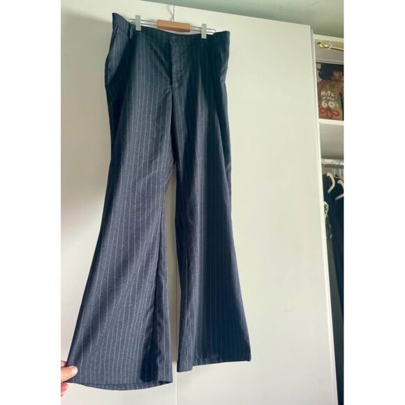 XL Flared Pants - Never Worn - Dark Navy Pinstripe - Picture 10 of 10